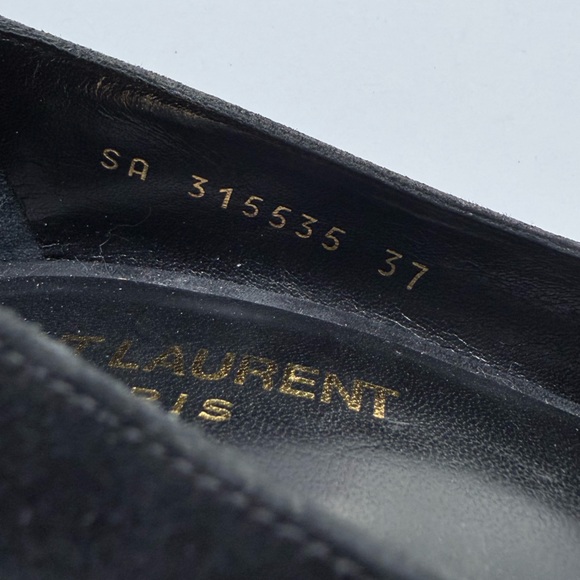 Saint Laurent Black Suede Pointed Toe High Heel Pumps 37 - Picture 14 of 16